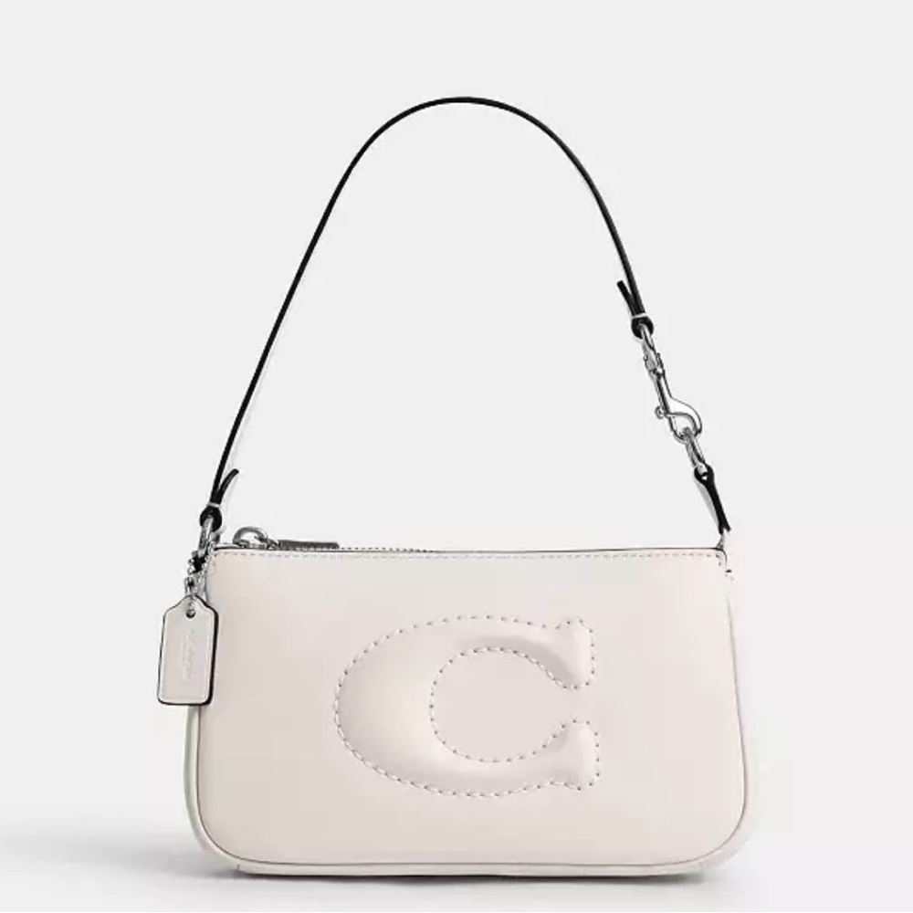 Coach Nolita 19 Leather Clutch Large Wristlet White/Chalk Silver Hardware